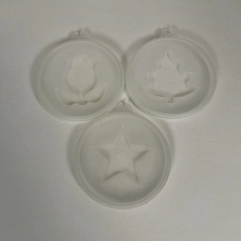 Vintage Tupperware set of 3 Jell-O an Serve LID Replacements #620-6, #633-4,#632